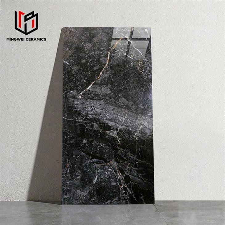 Dark Glazed Polished Gold Ceramic Tiles